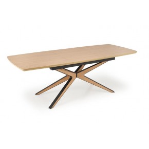 Стол обеденный HALMAR JAMES натуральный/черный/натуральный 160-220/90